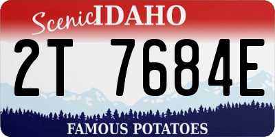 ID license plate 2T7684E