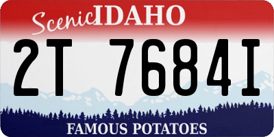 ID license plate 2T7684I