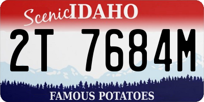 ID license plate 2T7684M