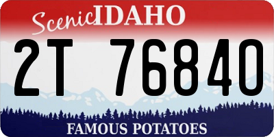 ID license plate 2T7684O