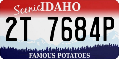 ID license plate 2T7684P