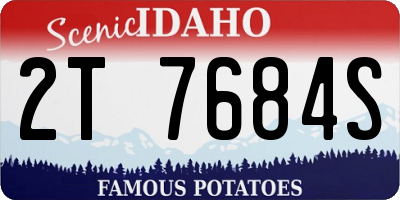 ID license plate 2T7684S