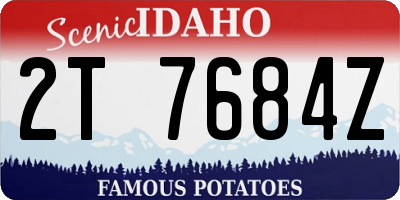 ID license plate 2T7684Z