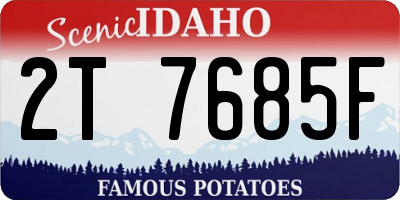 ID license plate 2T7685F