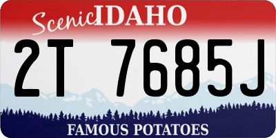 ID license plate 2T7685J