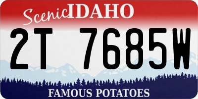 ID license plate 2T7685W