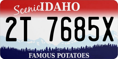 ID license plate 2T7685X