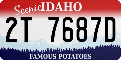 ID license plate 2T7687D
