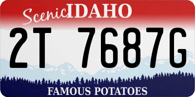 ID license plate 2T7687G