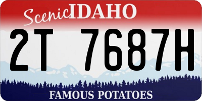 ID license plate 2T7687H