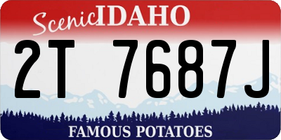 ID license plate 2T7687J