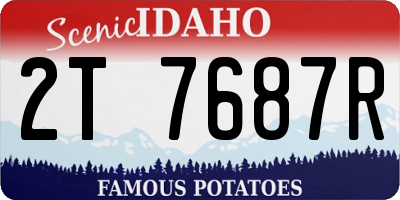 ID license plate 2T7687R