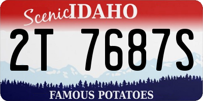 ID license plate 2T7687S