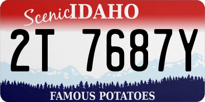 ID license plate 2T7687Y