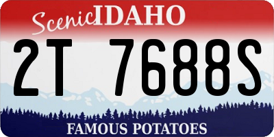 ID license plate 2T7688S
