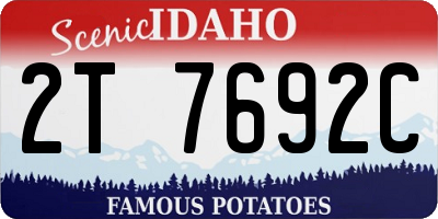 ID license plate 2T7692C