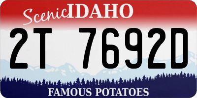 ID license plate 2T7692D