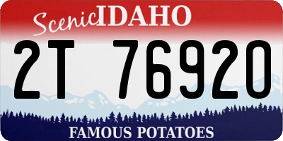 ID license plate 2T7692O