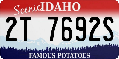 ID license plate 2T7692S