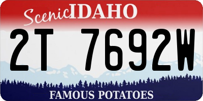 ID license plate 2T7692W