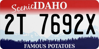 ID license plate 2T7692X