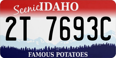 ID license plate 2T7693C