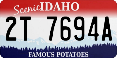 ID license plate 2T7694A