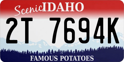 ID license plate 2T7694K