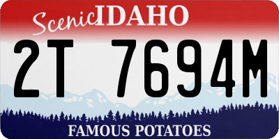 ID license plate 2T7694M