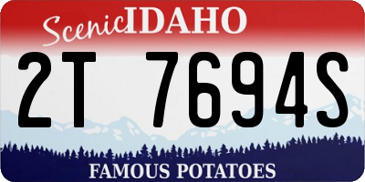 ID license plate 2T7694S