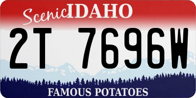 ID license plate 2T7696W