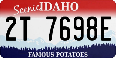 ID license plate 2T7698E