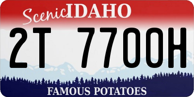 ID license plate 2T7700H