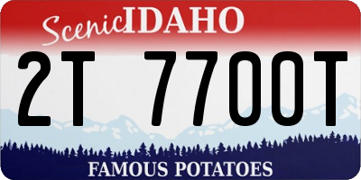 ID license plate 2T7700T
