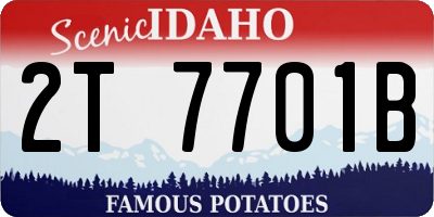ID license plate 2T7701B