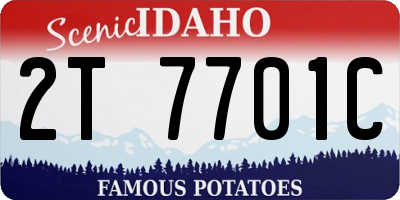 ID license plate 2T7701C