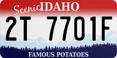 ID license plate 2T7701F