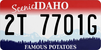 ID license plate 2T7701G