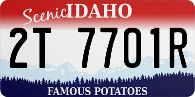 ID license plate 2T7701R