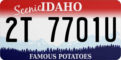 ID license plate 2T7701U