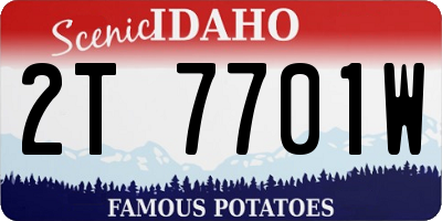 ID license plate 2T7701W