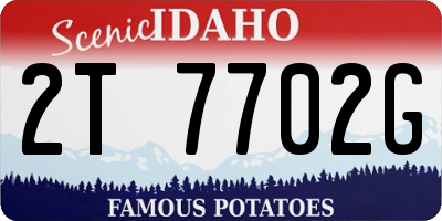 ID license plate 2T7702G