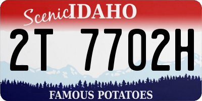 ID license plate 2T7702H