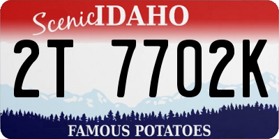 ID license plate 2T7702K