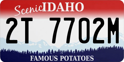 ID license plate 2T7702M