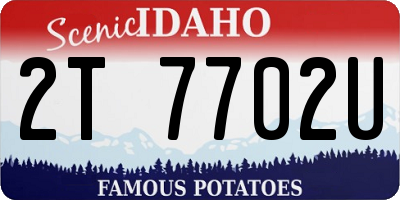 ID license plate 2T7702U