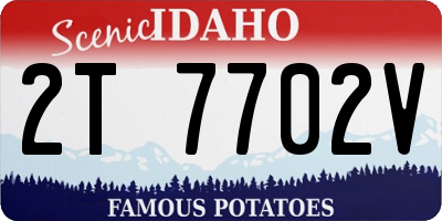 ID license plate 2T7702V