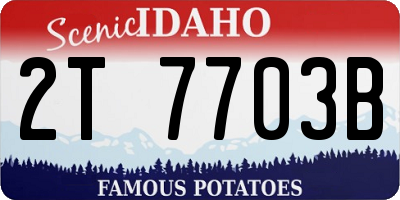 ID license plate 2T7703B
