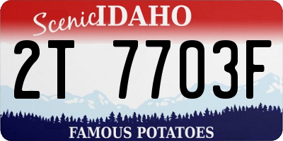 ID license plate 2T7703F