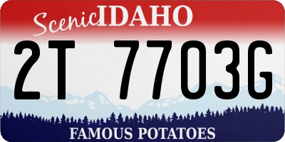 ID license plate 2T7703G